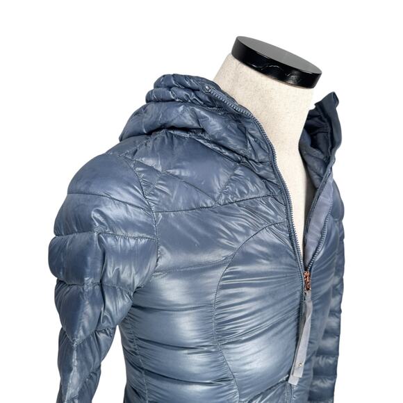 Lululemon Fluffin Awesome Down Puffer Jacket Women’s 4 Blue Hooded Full Zip READ - Picture 2 of 16